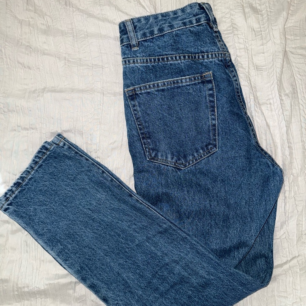 Cotton On Mom Jeans – Dark Wash, Straight Leg – Size 4